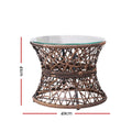 Gardeon Papasan Chair Wicker Lounge Setting Brown Garden Furniture
