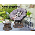 Gardeon Papasan Chair Wicker Lounge Setting Brown Garden Furniture