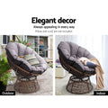Gardeon Papasan Chair Wicker Lounge Setting Brown Garden Furniture
