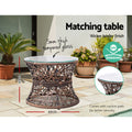 Gardeon Papasan Chair Wicker Lounge Setting Brown Garden Furniture