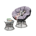 Gardeon Outdoor Papasan Chair Lounge Wicker Table Garden Furniture Grey