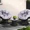 Gardeon Wicker Lounge Setting Papasan Chairs Table Patio Black
