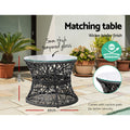 Gardeon Wicker Lounge Setting Papasan Chairs Table Patio Black
