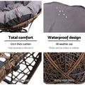 Gardeon Outdoor Lounge Setting Furniture Papasan Chair Table Patio Wicker Sofa