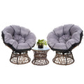 Gardeon Outdoor Lounge Setting Furniture Papasan Chair Table Patio Wicker Sofa