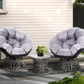 Gardeon Wicker Papasan Chair Lounge Setting Grey Outdoor Patio Furniture