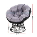 Gardeon Wicker Papasan Chair Lounge Setting Grey Outdoor Patio Furniture