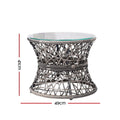 Gardeon Wicker Papasan Chair Lounge Setting Grey Outdoor Patio Furniture