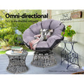 Gardeon Wicker Papasan Chair Lounge Setting Grey Outdoor Patio Furniture