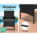 Gardeon 4 Seater Outdoor Wicker Sofa Set Black Table Chair