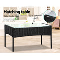 Gardeon 4 Seater Outdoor Wicker Sofa Set Black Table Chair