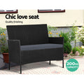 Gardeon 4 Seater Outdoor Wicker Sofa Set Black with Storage Cover