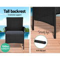 Gardeon 4 Seater Outdoor Wicker Sofa Set Black with Storage Cover