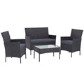 Gardeon 4 Seater Wicker Outdoor Sofa Set Dark Grey Furniture