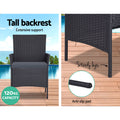 Gardeon 4 Seater Wicker Outdoor Sofa Set Dark Grey Furniture