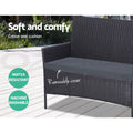 Gardeon 4 Seater Wicker Outdoor Sofa Set Dark Grey Furniture