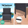 Gardeon 4 Seater Wicker Sofa Set Dark Grey Outdoor Furniture