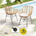 Gardeon 3PC Outdoor Bistro Set Grey Table Chairs Cushion Patio