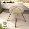 Gardeon 3PC Outdoor Bistro Set Grey Table Chairs Cushion Patio