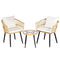 Gardeon 3PC Outdoor Bistro Set Patio Table Chairs Natural Wood