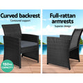 Gardeon 4 PCS Outdoor Sofa Set Storage Rattan Chair Black Furniture