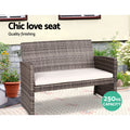 Gardeon 4 Seater Outdoor Rattan Sofa Set Storage Cover Grey