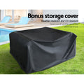 Gardeon 4 Seater Outdoor Rattan Sofa Set Storage Cover Grey