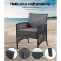 Gardeon 4PC Outdoor Wicker Sofa Set Grey Garden Furniture