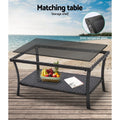 Gardeon 4PC Outdoor Wicker Sofa Set Grey Garden Furniture