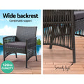 Gardeon 4PC Outdoor Wicker Sofa Set Grey Storage Cover