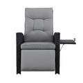 Gardeon Outdoor Recliner Chair Wicker Sun Lounge Black Adjustable