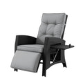 Gardeon Outdoor Recliner Chair Wicker Sun Lounge Black Adjustable