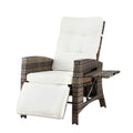 Gardeon Wicker Sun Lounge Recliner Chair Brown Adjustable Patio