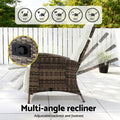 Gardeon Wicker Sun Lounge Recliner Chair Brown Adjustable Patio