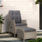 Gardeon Wicker Recliner Sun Lounge Chair Outdoor Patio Adjustable Grey