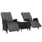 Gardeon 3PC Recliner Chairs Table Wicker Outdoor Lounge Black