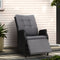 Gardeon Wicker Recliner Sun Lounge Chair Outdoor Patio Adjustable Black