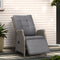 Gardeon Wicker Sun Lounge Recliner Chair Adjustable Grey Outdoor Patio