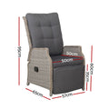 Gardeon Wicker Sun Lounge Recliner Chair Adjustable Grey Outdoor Patio