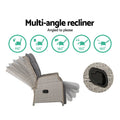 Gardeon Wicker Sun Lounge Recliner Chair Adjustable Grey Outdoor Patio