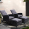 Gardeon 2PC Wicker Recliner Lounge Chairs Outdoor Adjustable Black