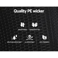 Gardeon 2PC Wicker Recliner Lounge Chairs Outdoor Adjustable Black
