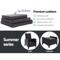 Gardeon 2PC Wicker Recliner Lounge Chairs Outdoor Adjustable Black