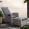 Gardeon Wicker Recliner Lounger Outdoor Patio Chair Adjustable Grey