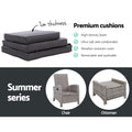 Gardeon Wicker Recliner Lounger Outdoor Patio Chair Adjustable Grey