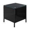 Gardeon Wicker Rattan Coffee Side Table Outdoor Black Garden Desk
