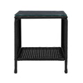 Gardeon Wicker Rattan Coffee Side Table Outdoor Black Garden Desk