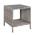 Gardeon Grey Wicker Rattan Coffee Side Table Outdoor Garden Desk