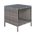 Gardeon Grey Wicker Rattan Coffee Side Table Outdoor Garden Desk