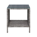Gardeon Grey Wicker Rattan Coffee Side Table Outdoor Garden Desk